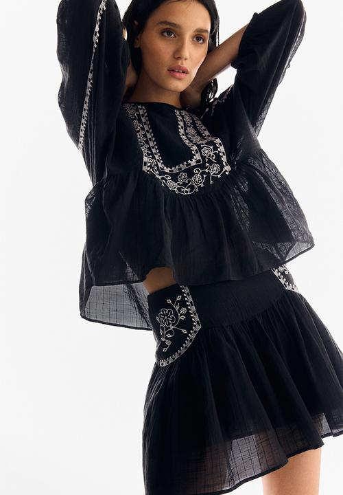 papier Holic Blouse ブラック 極美品 Embroidered blouse - black - 1296544001