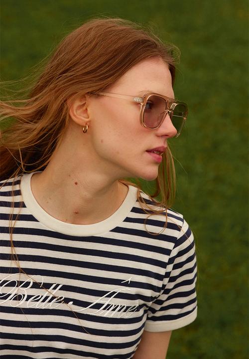 H&M - Cotton T-shirt - white/striped 