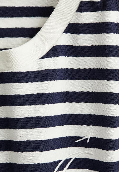 H&M - Cotton T-shirt - white/striped 