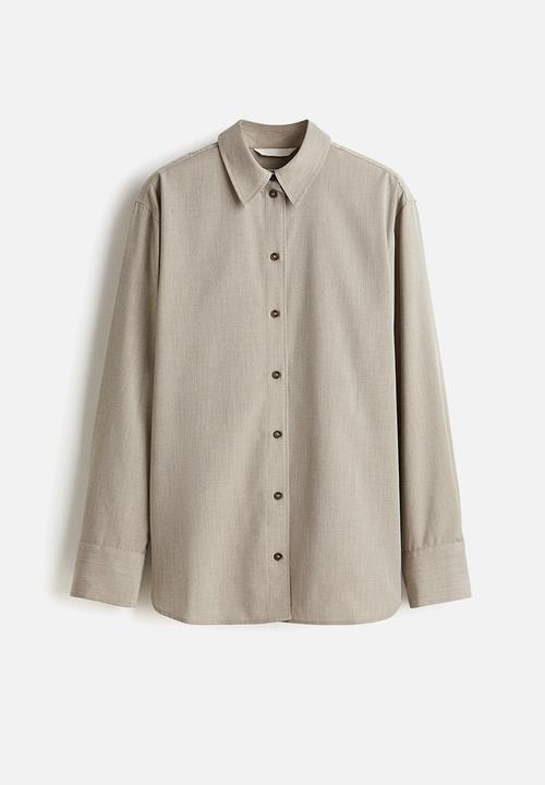 H&M - Oversized shirt - beige marl 