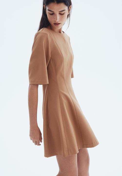 H&M - Waisted twill dress - dark beige