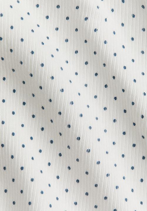 H&M - Ribbed T-shirt - white/spotted