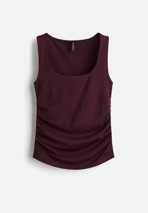 H&M - Ruched vest top - burgundy