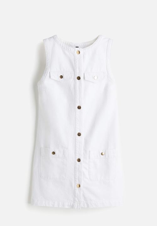 H&M - Sleeveless denim dress - white