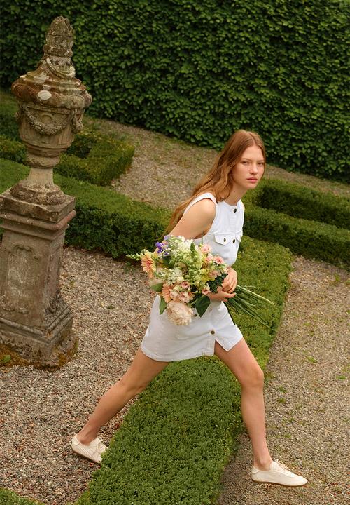 H&M - Sleeveless denim dress - white