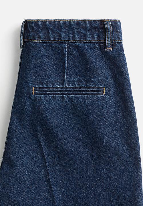 H&M - Barrel high ankle jeans - dark denim blue