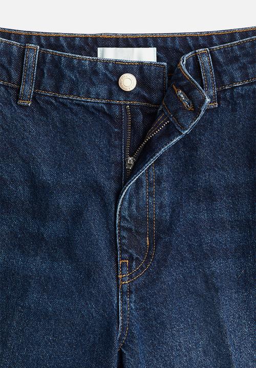 H&M - Barrel high ankle jeans - dark denim blue