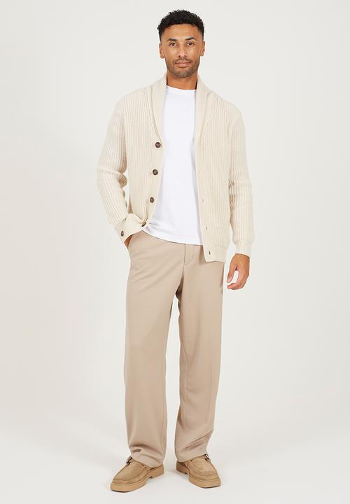 Brave Soul - Chunky Rib Knit Cardigan - Oatmeal