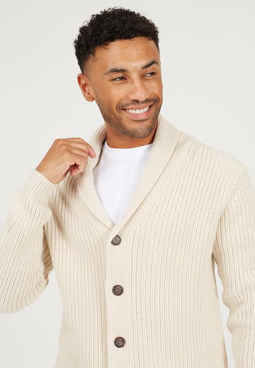 Brave Soul - Chunky Rib Knit Cardigan - Oatmeal
