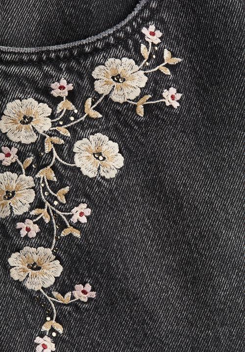 H&M - Denim mini skirt - grey