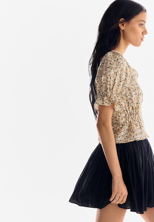 H&M - Peplum blouse - light beige floral 