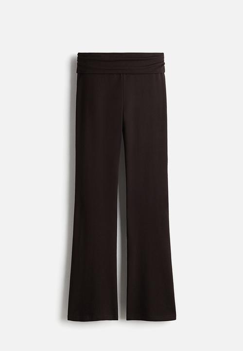 H&M - Foldover-waist cotton trousers - dark brown
