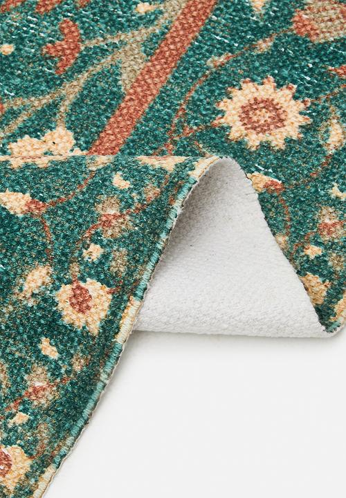 Sixth Floor - Floral Cotton Printed Rug - Fatigue