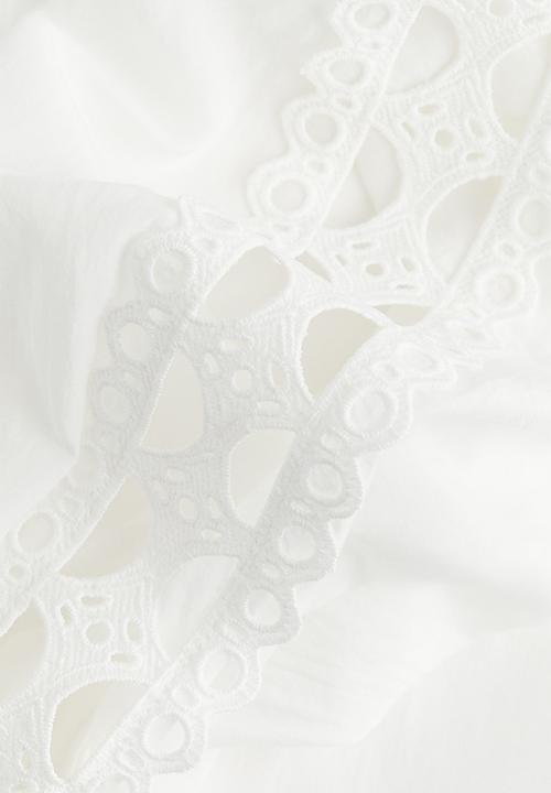 H&M - Lace-trimmed blouse - white