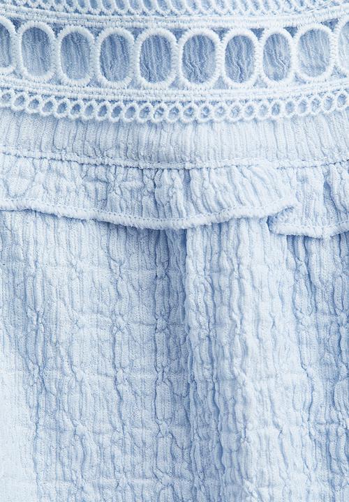 H&M - Textured jersey top - light blue