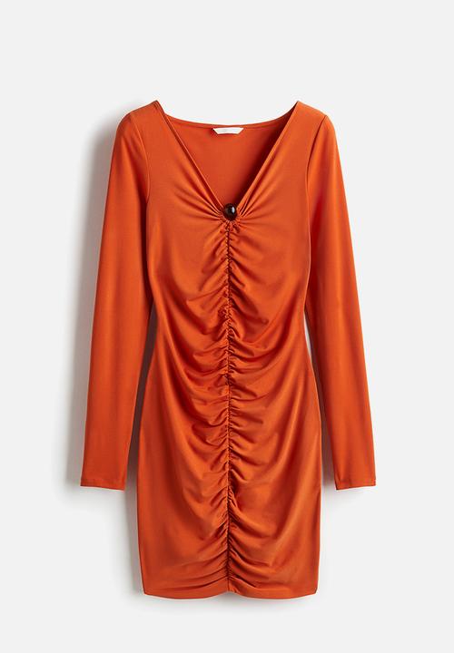 H&M - Draped mini dress - orange