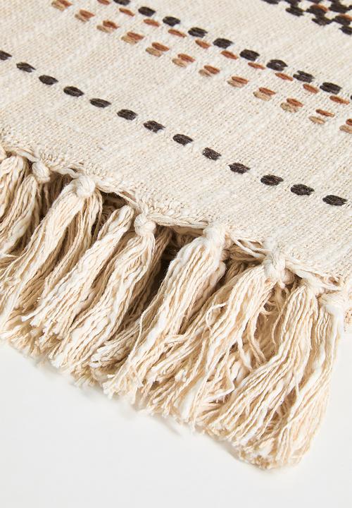 Sixth Floor - Stitched Cotton Throw - Natural