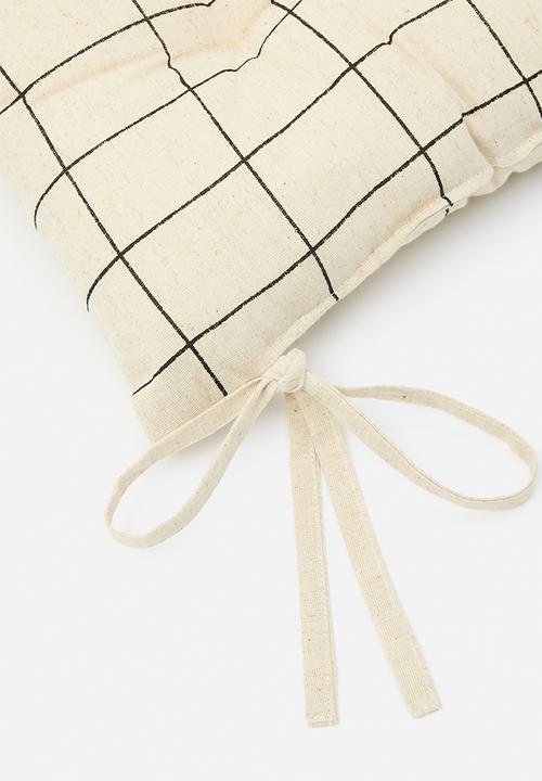 Sixth Floor - Flex Grid Check Seat Pad Set of 2 - Natural