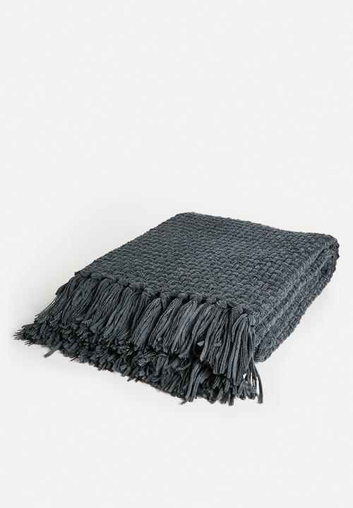 Sixth Floor - Chenille Throw - Charcoal