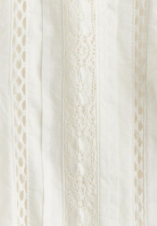 H&M - Pintucked cotton blouse - white
