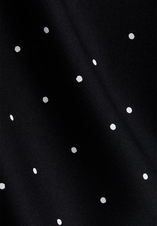 H&M - Puff-sleeved dress - black spotted