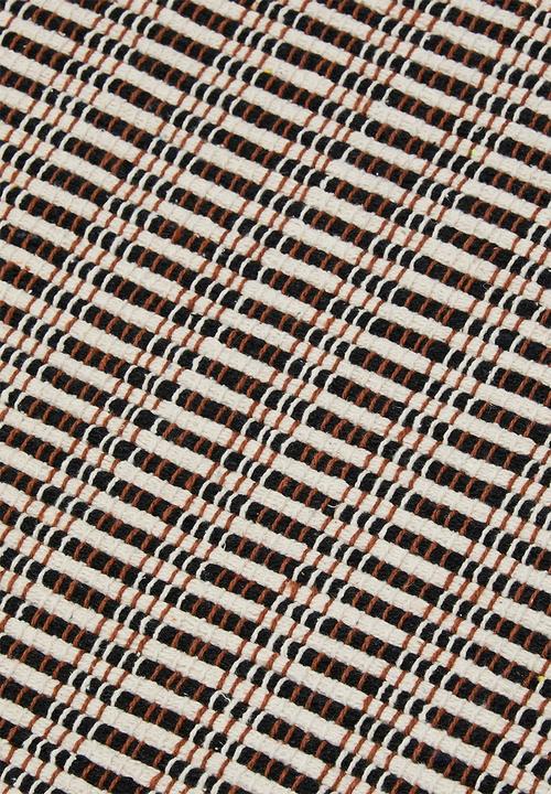 Sixth Floor - Cotton woven bath runner - charcoal & rust
