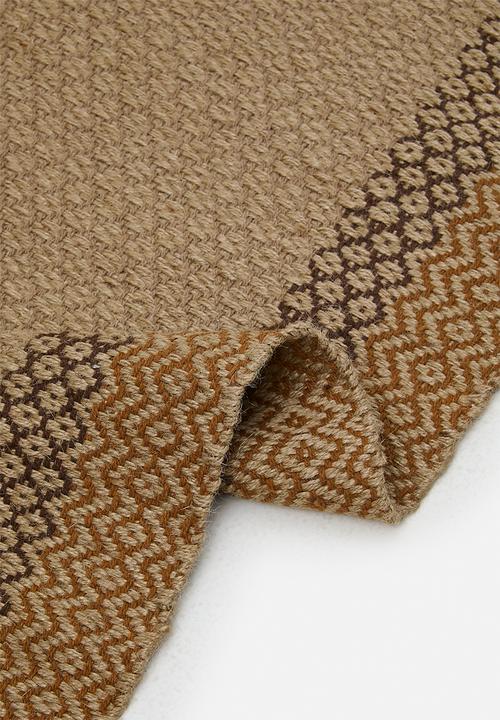 Sixth Floor - Geo Cotton Woven Bath Mat - Mustard & Charcoal