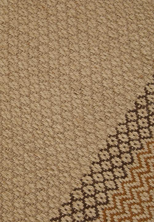 Sixth Floor - Geo Cotton Woven Bath Mat - Mustard & Charcoal