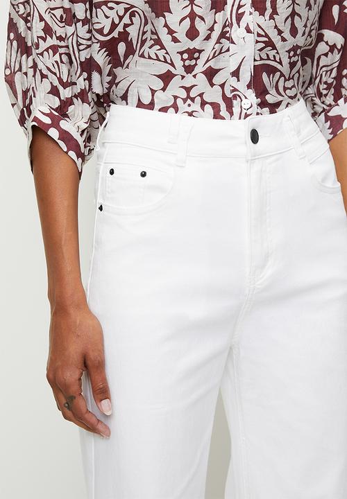 Izabel London - High Waist Wide Leg Pant - White