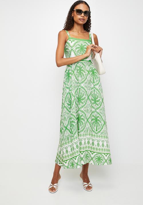 MANDI - Strappy Boobtube Maxi Dress - Green