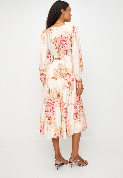 MILLA - Tiered dress - White floral
