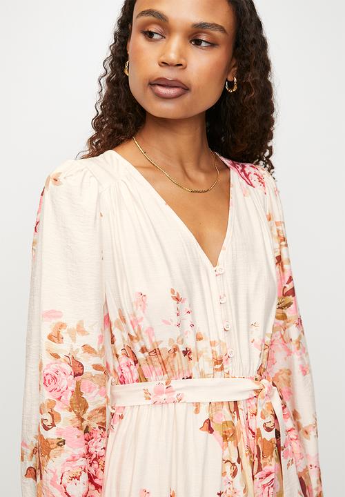 MILLA - Tiered dress - White floral