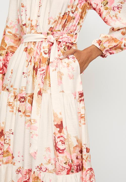 MILLA - Tiered dress - White floral