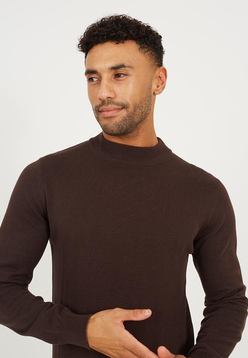 Brave Soul - Turtle Neck Jumper - Bitter Chocolate