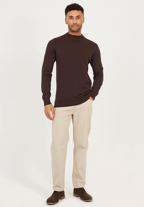 Brave Soul - Turtle Neck Jumper - Bitter Chocolate