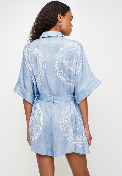 MILLA - Printed playsuit - Blue