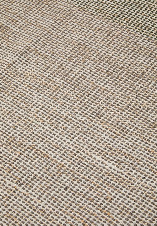 Sixth Floor - Marni Cotton Woven Colour Block Rug -Green & Grey