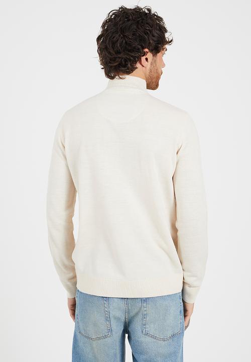 Brave Soul - 1/4 Concealed Zip Top - Light Stone