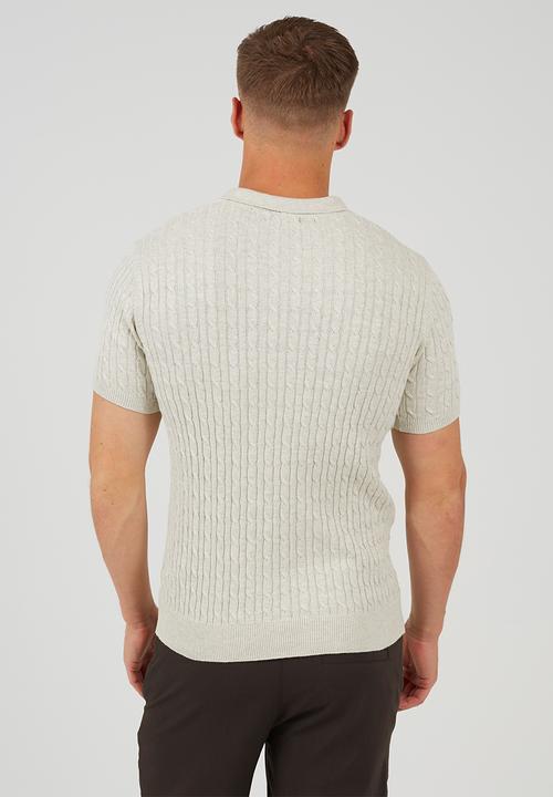 Brave Soul - Polo Neck Top - Ecru Marl