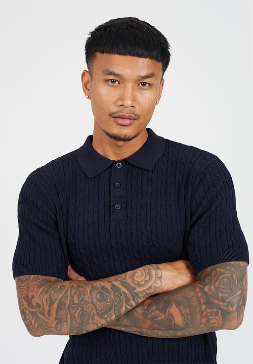 Brave Soul - Polo Neck Top - Midnight Navy