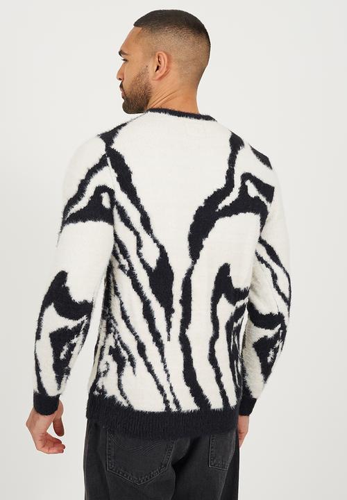 Brave Soul - Crew Neck Jumper - White/Jet Black