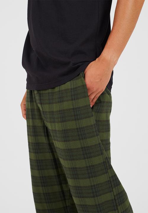 Brave Soul - Green Check Lounge Bottoms - Green Check