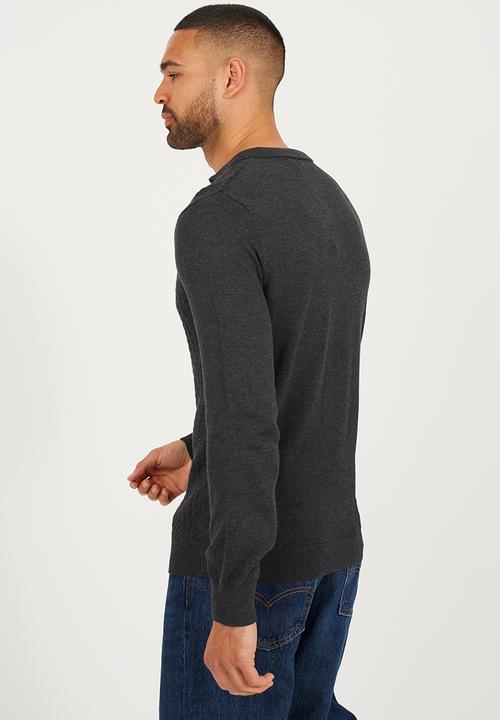 Brave Soul - Long Sleeved Jumper - Charcoal Marl