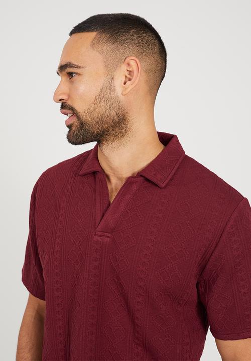 Brave Soul - Trophy Neck Polo - Lt Burgundy