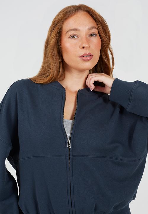 Brave Soul - Ladies Zip Through Panel Sweatshirt - Storm