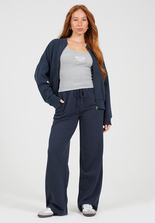 Brave Soul - Ladies Zip Through Panel Sweatshirt - Storm