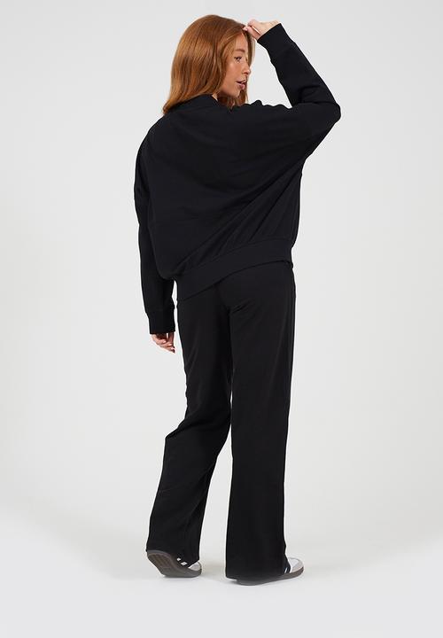 Brave Soul - Ladies Zip Through Panel Sweatshirt - Black