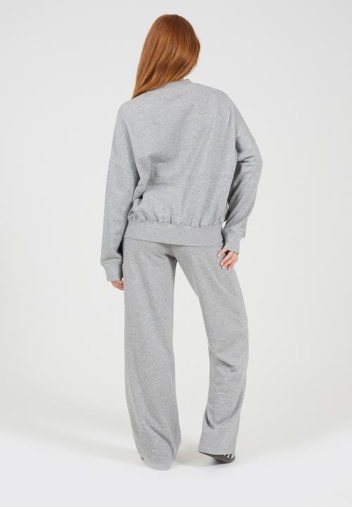 Brave Soul - Ladies Zip Through Panel Sweatshirt - Grey Marl