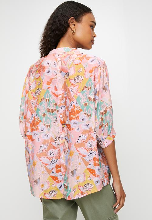 Stella Morgan - Half sleeve Batwing Blouse - Multi Pink