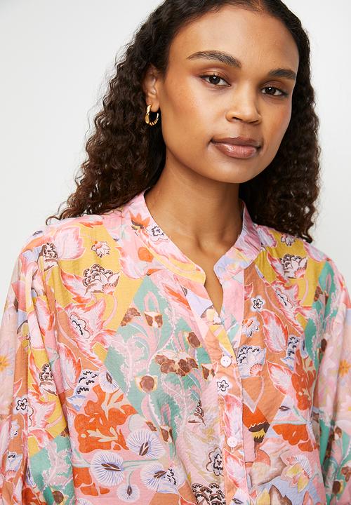 Stella Morgan - Half sleeve Batwing Blouse - Multi Pink